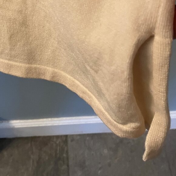 J H Collectibles Embossed Knit Sweater Beads Crochet Cream Large - Picture 7 of 8